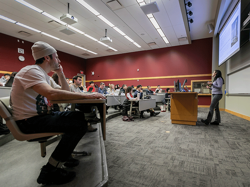Professor Cherbinsky teaching MMH class in spring semester