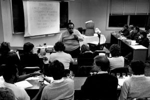 Vance Christian teaching a course on wine.