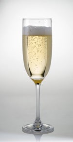 A glass of champagne.