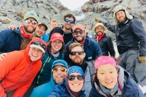 Group selfie of MBAs on the Patagonia Leadership Expedition