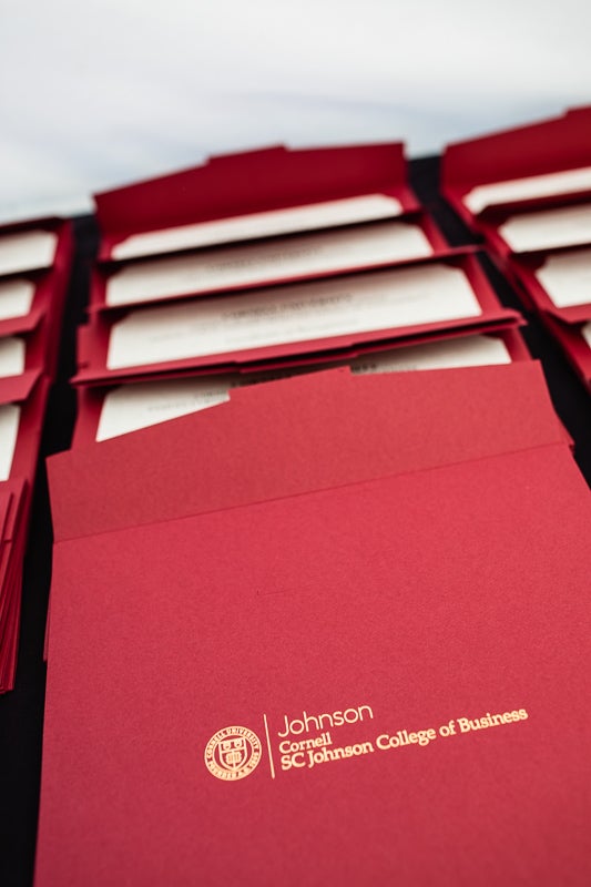 Photo of certificates on a table