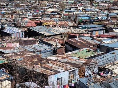 Image of a crowded, impoverished city