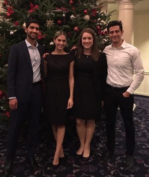 The team during the opening kick-off reception at Penn State (left to right: Keith Devas, Sabina Bellizzi, Allison Latham and Marco DeLeon).