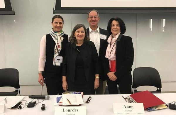 photo (left to right) Veneta Andonova, dean of the Faculty of Management at the University of Los Andes Colombia, Lourdes Casanova, Gail and Roberto Ca&ntilde;izares Director of the Emerging Markets Institute, Roberto Ca&ntilde;izares 