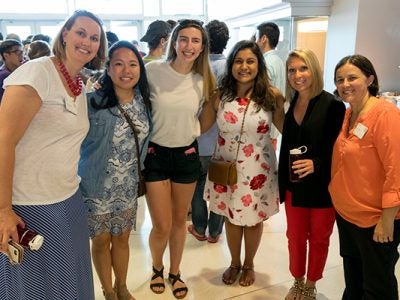 Photo of Andrea Poag and students