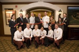 Photo of the ribbon cutting at the new Taverna Banfi