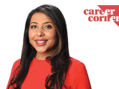 headshot of Deepika Cattry with the Career Corner graphic identifier overlaid on the photo next to her.