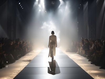 Fashion model on runway