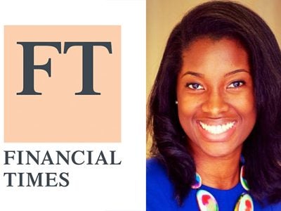 Photo of Safiya Miller ’15, who is featured in the Financial Times