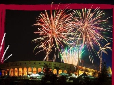 Fireworks over the stadium