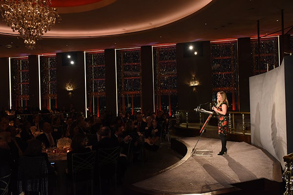 Photo of Jennifer Dulski &rsquo;93, MBA &rsquo;99, speaking at the anniversary event