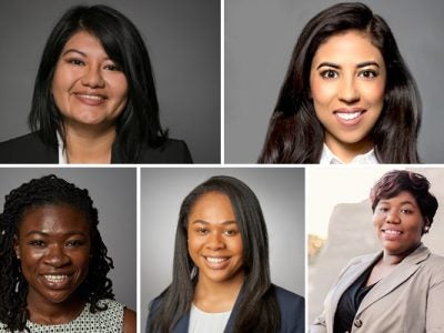 She Has a Deal finalists Nancy Guzman, Marlene Reyes, Joanne Angbazo, Kristen Collins, and Lera Covington