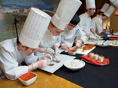 Student chefs at work in 2009