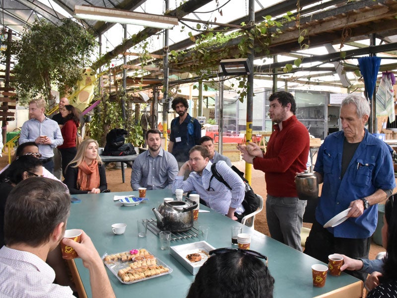 Johnson (JGSM) students visit Hargol FoodTech, a kibbutz focused on creating sustainable protein using grasshoppers during the the 2019 Executive MBA Metro NY Global Business Study Trek to Israel