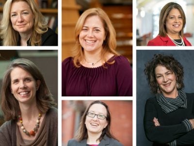 Photo collage of women faculty and leadership at Johnson