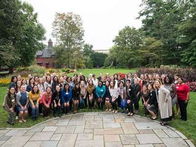 Female faculty, staff, and students at Johnson gathered for the annual Women’s Welcome Reception in September 2017