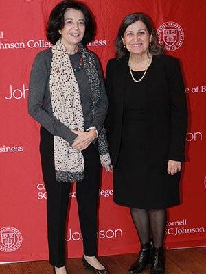 photo of Anne Miroux and Lourdes Casanova standing next to each other