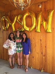 Archana Choudhary &rsquo;18, me, and Angel Ding &lsquo;18 at the Dyson Senior Gala, where we helped with the event.