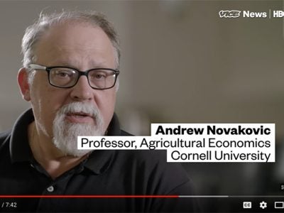 Screen Shot of HBO VICE interview with Andrew Novakovic of the Dyson School
