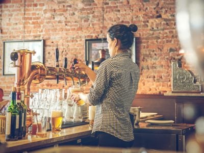 Stock photo: Women working at a bar