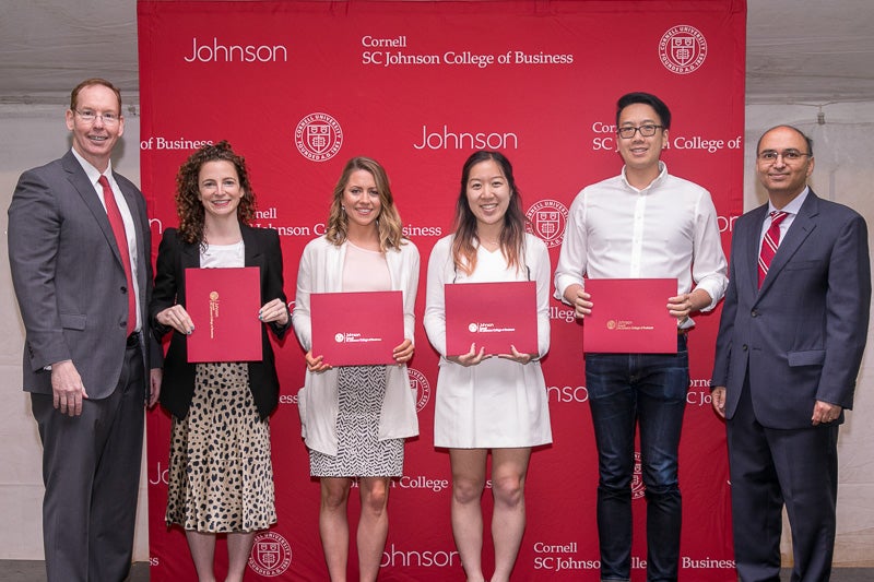 McAllister Speech Award winners holding their awards