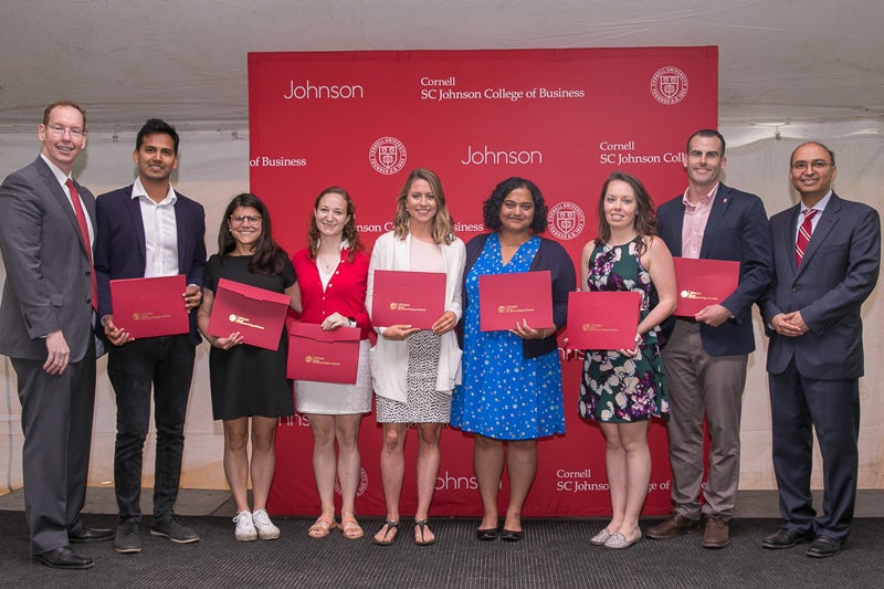 Leadership crisis challenge winners with their awards