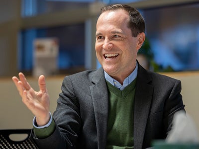A close-up of Andrew Quagliata, founder and faculty sponsor of the pitch deck competition.