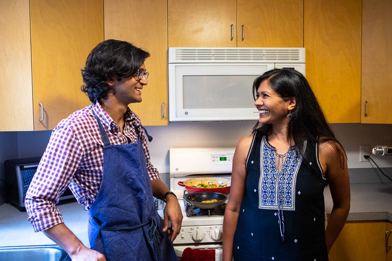 Photo of Aaron and his wife laughing together