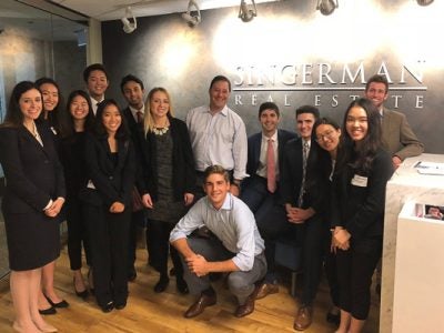Cornell Real Estate Club members meeting with Singerman Real Estate in Chicago, IL