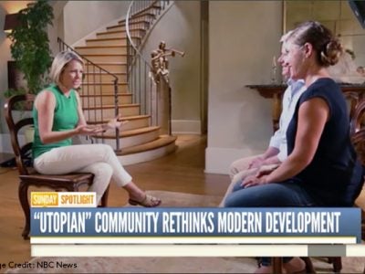 Photo of Garnie Nygren ’05 talking about Serenbe on the Today Show