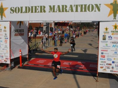 Dwane running a marathon