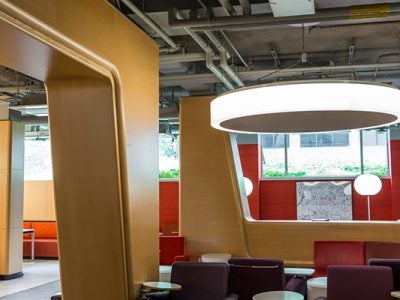 Photo of the interior of Statler Hall