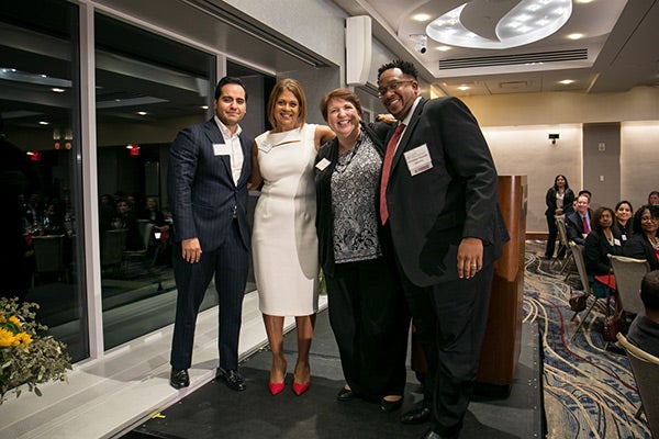 pictured left to right: Steven Martinez, MBA &rsquo;18, Angela Noble Grange, MBA &rsquo;94, Ann Richards, and Christian Duncan, MBA &rsquo;10