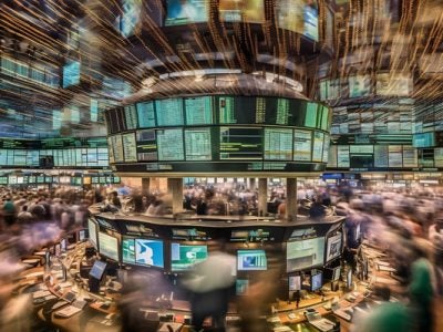 Stock market trading floor