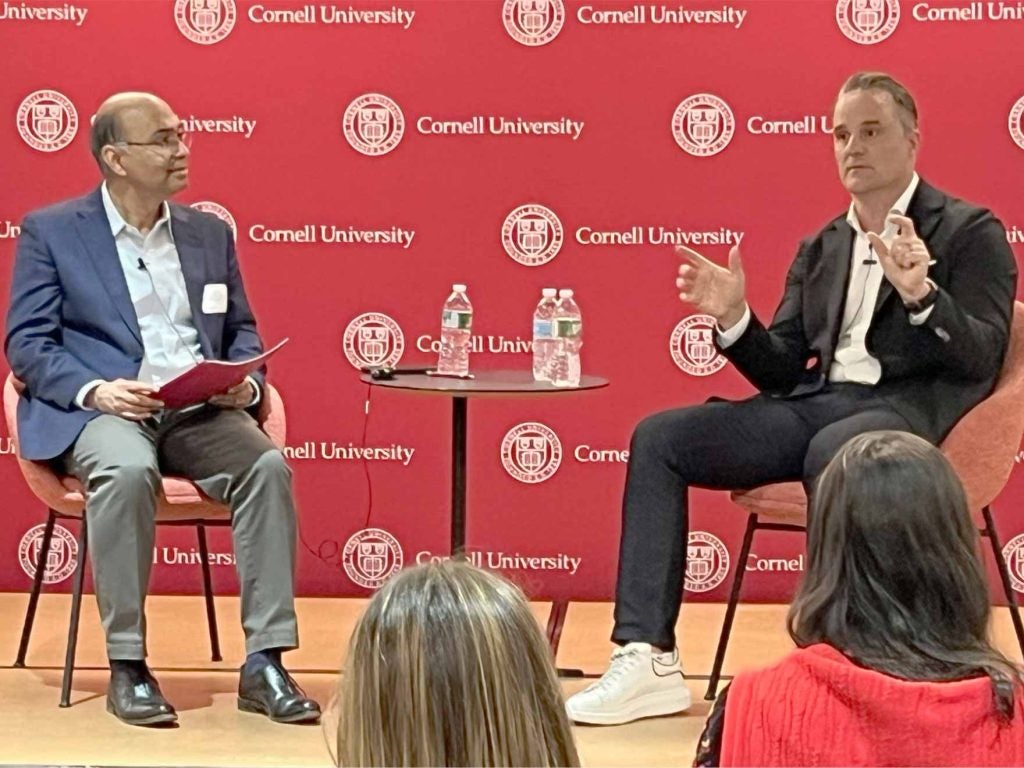 Stewart Campbell, 'MBA 14 and CEO of Novita Pharmaceuticals, gives a talk in New York City.