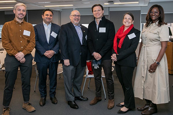 Group photo of Daniel Moran MRP &rsquo;15, NYC Dept Housing Preservation and Development; Grant Jaber, Hines; Matthew Schatz 