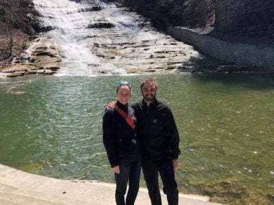 Taylor Fox, Two-Year MBA '19 enjoying a sunny day at Buttermilk Falls State Park