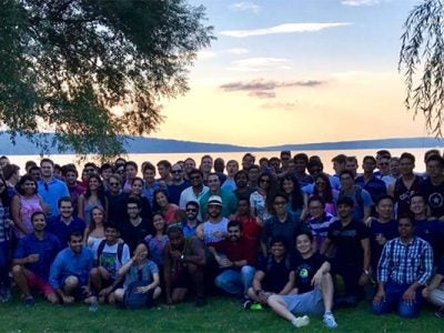 Capping off a great semester with a sunset BBQ party in Stewart Park