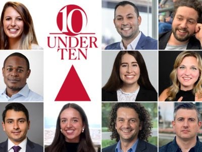 Alt text: headshots of the 10 honorees with a 10 Under 10 graphic identifier overlaid on the image.