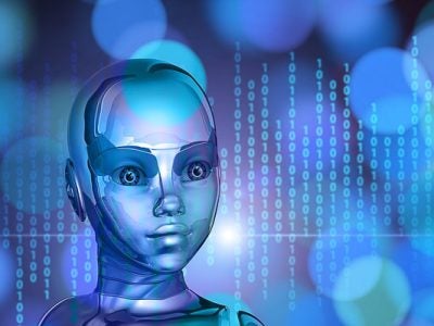 Photo of a robot and numbers