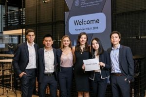 Cornell University was represented by (left to right): Benjamin Gelb &lsquo;23, Jonathan Le &lsquo;23, Rachel Perry &lsquo;24, Lauren Scheller &lsquo;23, Rosemary Wei &rsquo;23, Alexander Izvolsky &lsquo;23