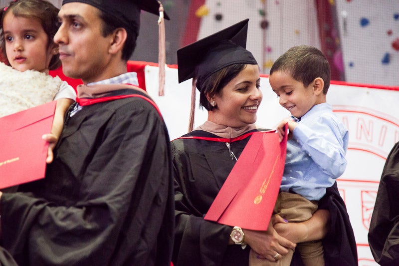 Photo of a graduate and her son