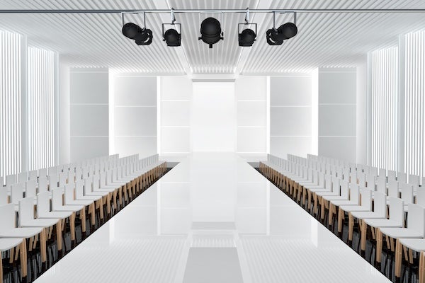 Decorative illustration of a fashion runway.