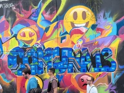a colorful mural.