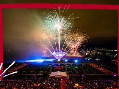 Fireworks above the stadium