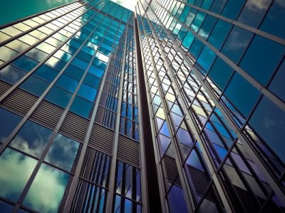 Glass building