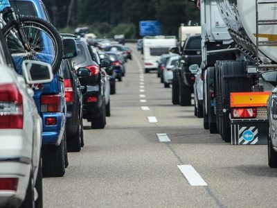 Photo of a traffic jam on the highway