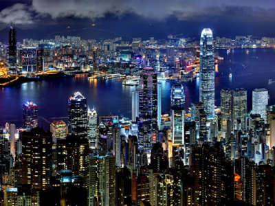 Hong Kong skyline at night