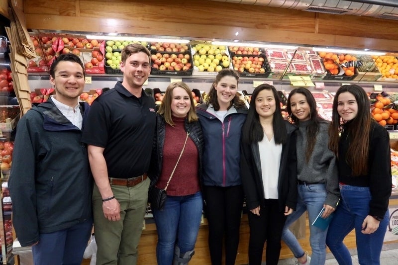 Students in market