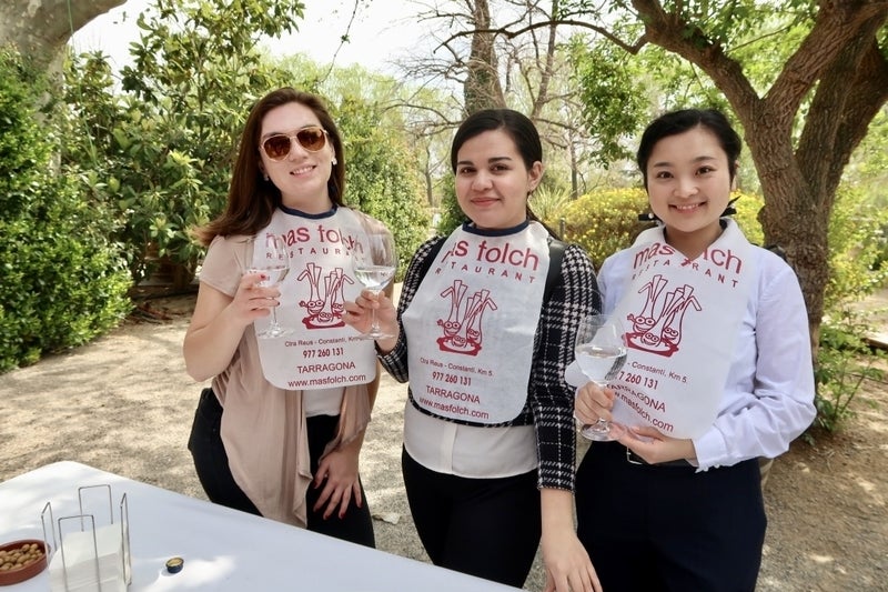 Students preparing for a meal